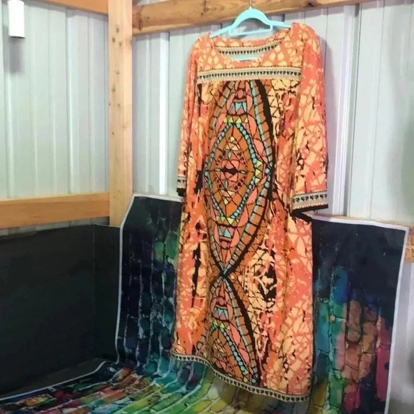 Beige by eci Dresses & Skirts - Beige by eci dress multi colored 2X by measurements plus size